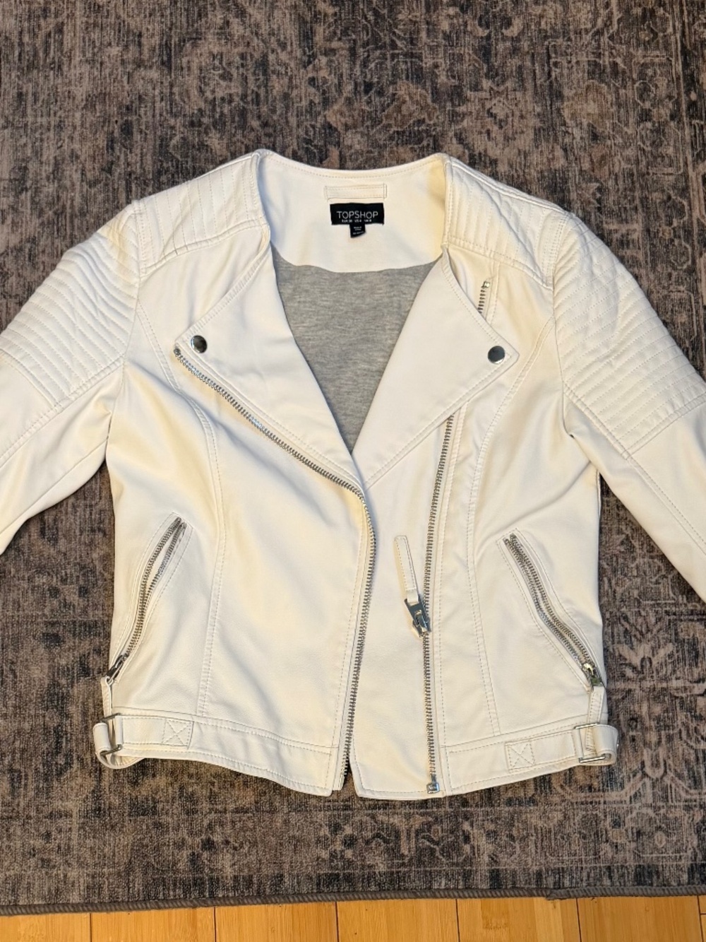 Topshop White Faux Leather Jacket